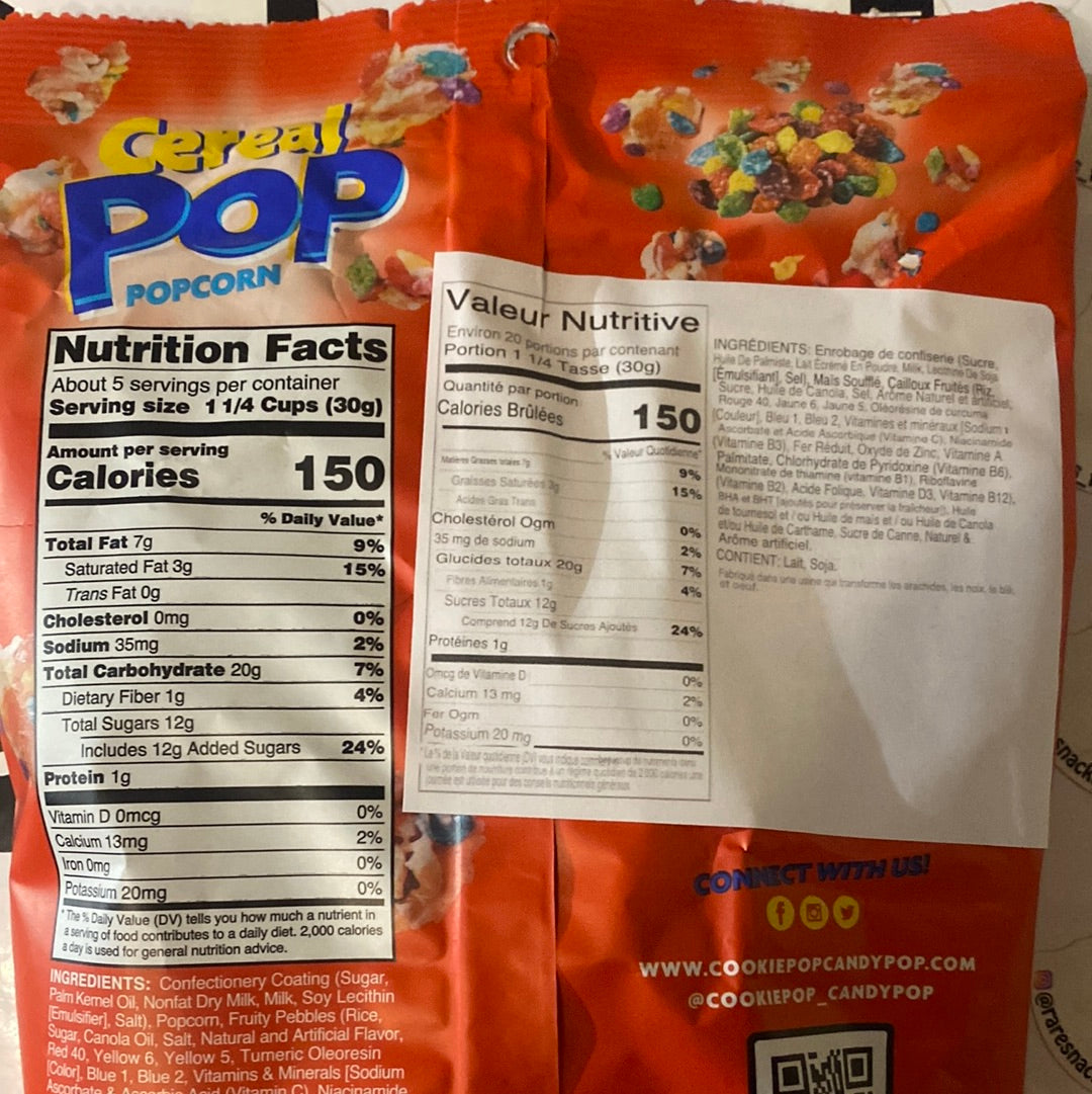 Cereal Pop Fruity Pebbles Popcorn 149g