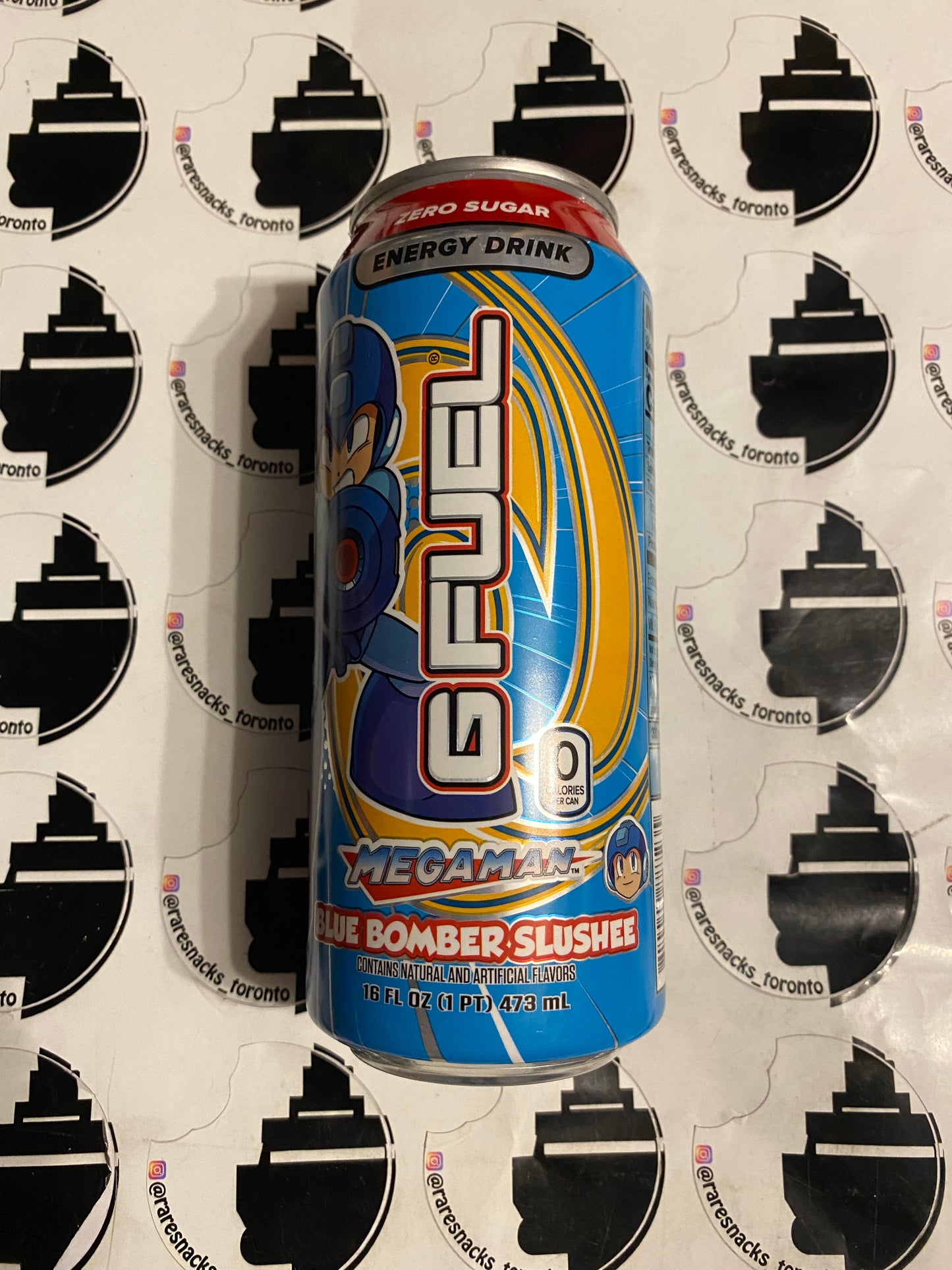 GFuel Mega Man Blue Bomber Slushee energy drink